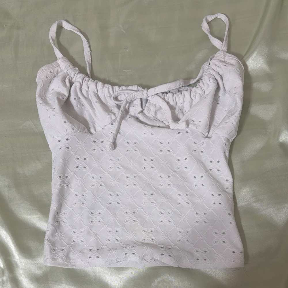 White Eyelet Women's Top